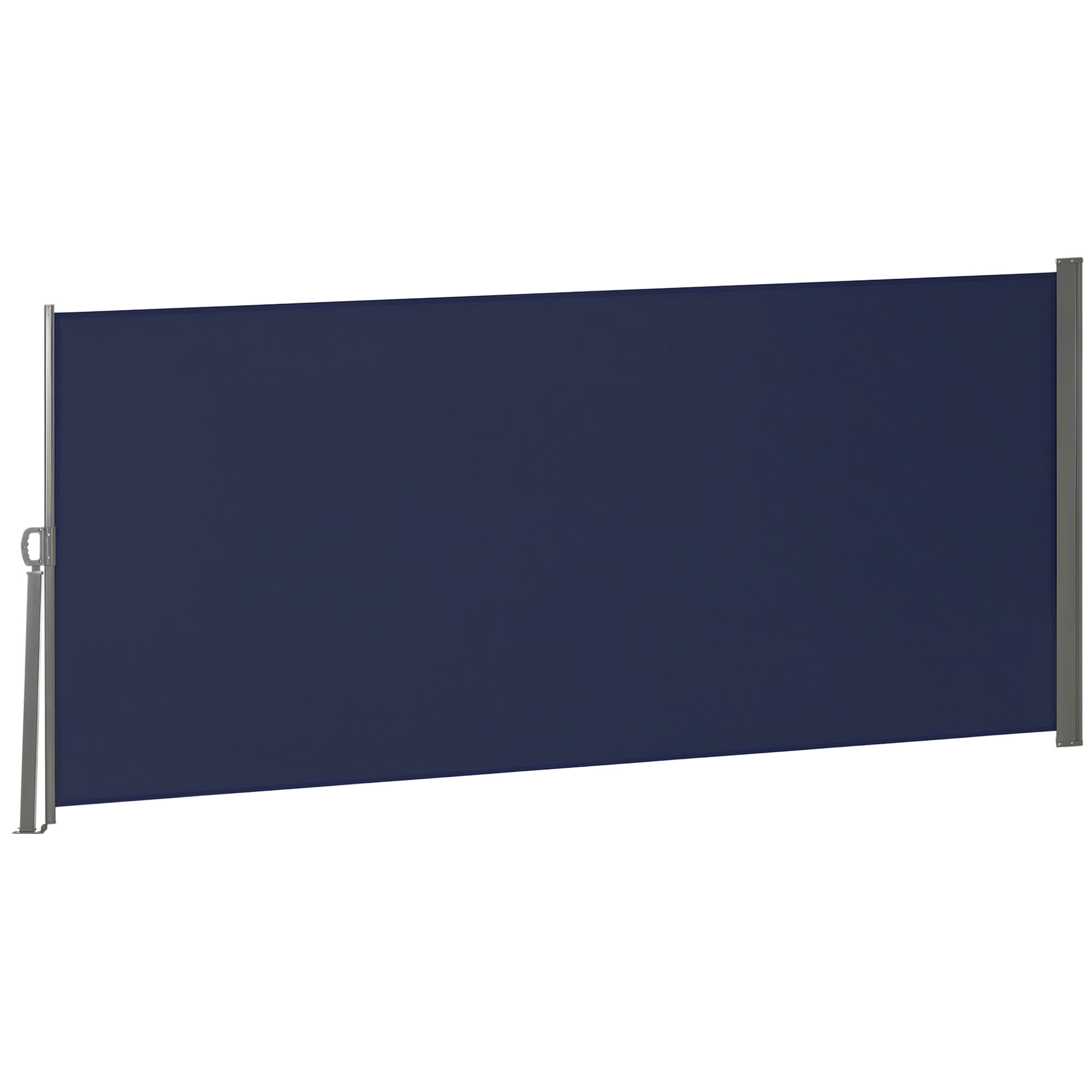 Outsunny 118" x 63" Retractable Side Awning Folding Privacy Screen Blue