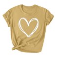 thumbnail image 2 of Styesk T-Shirts pour Femmes Confortables Doux Col Rond T-Shirts Chandail Mode Léger Manches Courtes T-shirt Saint-Valentin Graphique Décontracté Grande Taille Hauts Imprimé Cœur Hauts de Sortie, 2 of 3