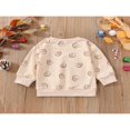 thumbnail image 4 of Pull Décontracté Printemps Automne pour Filles Tout-Petits Beige Manches Longues Col Rond Imprimé Père Noël, 4 of 9