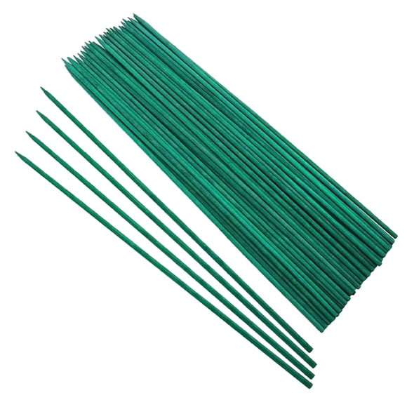 OUNONA 50Pcs Bamboo Stakes Plant Supports Green Garden Stakes for Indoor and Outdoor Climbing Plants