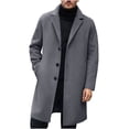 thumbnail image 4 of Ceisia Men's Slim Notched-Lapel Single-Breasted Mid-Length Wool-Blend Coat Gift, 4 of 5