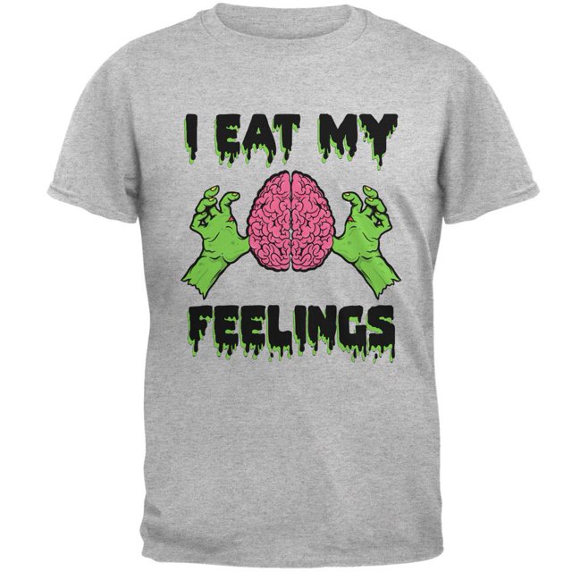 Halloween T-Shirt pour Homme « I Eat My Feelings » Zombie Brain