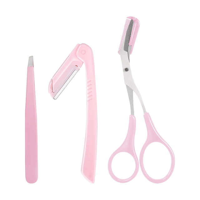 mtvxesu Eyebrow Kit, 3 Piece Set of Eyebrow Trimmers and Small Tools, Stainless Steel Eyebrow Clips, Eyebrow Pliers, Eyebrow Comb Tools Eyebrow Scissors Tape Eyebrow Shapers for Women Final Markdown