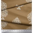 thumbnail image 2 of Soimoi Poly Georgette Fabric Dot,Leaves & Floral Block Printed Fabric 1 Yard 52 Inch Wide, 2 of 3