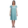 thumbnail image 1 of Moomaya Short Sleeve Nightdress For Ladies Printed Button Placket Nightwear, 1 of 4
