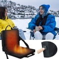 thumbnail image 4 of Riforla Portable Stadium Seat Heated Seat Cushion Extra Wide Heated Stadium Seat Upgrade 3 Level Heated Foldable Chairs for Bench Bleachers (Mobile Power Not Included) Black, 4 of 8