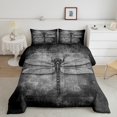 thumbnail image 2 of Erosebridal Grey Dragonfly Bedding Twin Comforter Set,Ombre Gradient Down Comforter,Animal Decor,Reversible,Lightweight,2pcs, 2 of 7