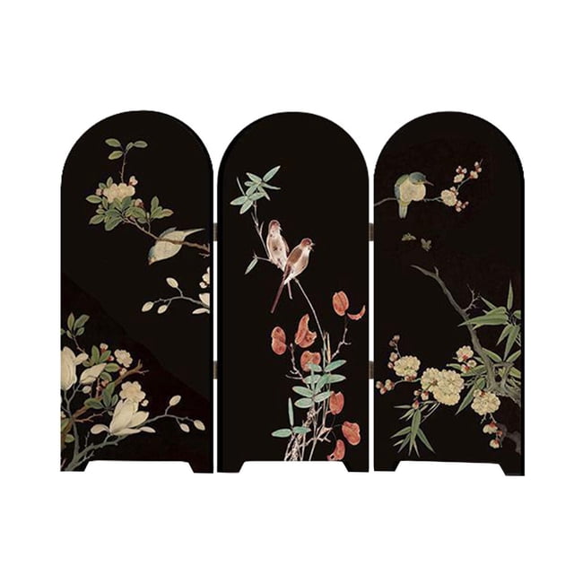 Siruishop Chinese Design Mini Screen Ornament 3 Panel Divider for Fireplace Countertop D