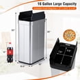 thumbnail image 3 of Gymax 16 Gallon Trash Can w/Wing Lids for Bedroom Bathroom Kitchen Stay OpenSliver, 3 of 10