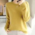 thumbnail image 2 of Duoif Chandails pour Femmes Chandails Légers Tendance pour Femmes Manches Longues Col Rond Léger Doux Tricoté Chandail Blouse Tricotée Chandails pour Femmes Hauts pour Femmes Jaune m, 2 of 5