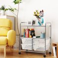 thumbnail image 3 of Patiojoy 4-Drawer Rolling Storage Cart Metal Rack Organizer Shelf with Wheels Clear, 3 of 5