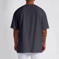 thumbnail image 4 of Men T Shirts Male Summer Pure Oversized Shirt Solid Color Large Size Short Sleeve Round Shoulder Top, 4 of 5