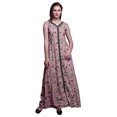 thumbnail image 1 of Bimba Robe de Plage Longue Sans Manches à Fente avant Imprimée de Feuilles Été Printemps pour Femmes - Moyen, 1 of 5