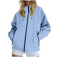 thumbnail image 2 of Yuyuzo Womens Rain Jacket Waterproof Lightweight Windbreaker Jacket Plus Size Raincoat with Pockets, 2 of 7