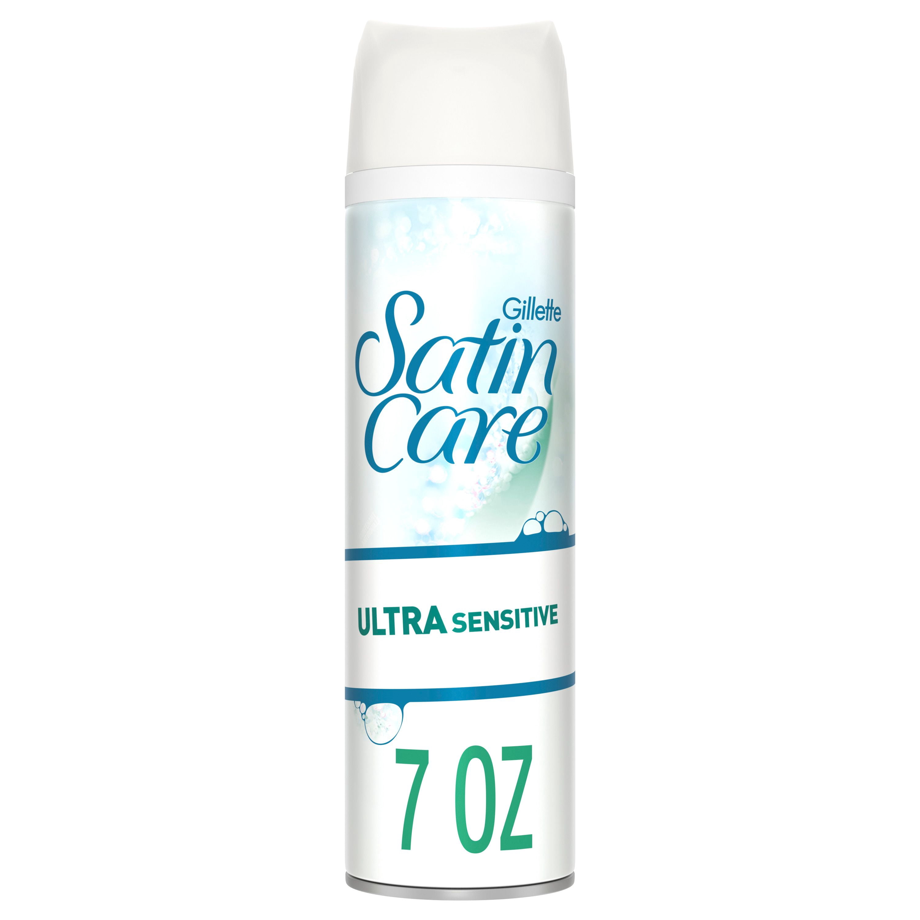 Gel à raser Gillette Venus Satin Care Peau ultra sensible, crème à raser pour femmes, non parfumé, 198g (7oz)
