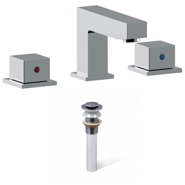 American Imaginations AI-33703 3H8-in. CUPC Approved Lead Free Brass Faucet Set In Chrome Color - Drain Incl.