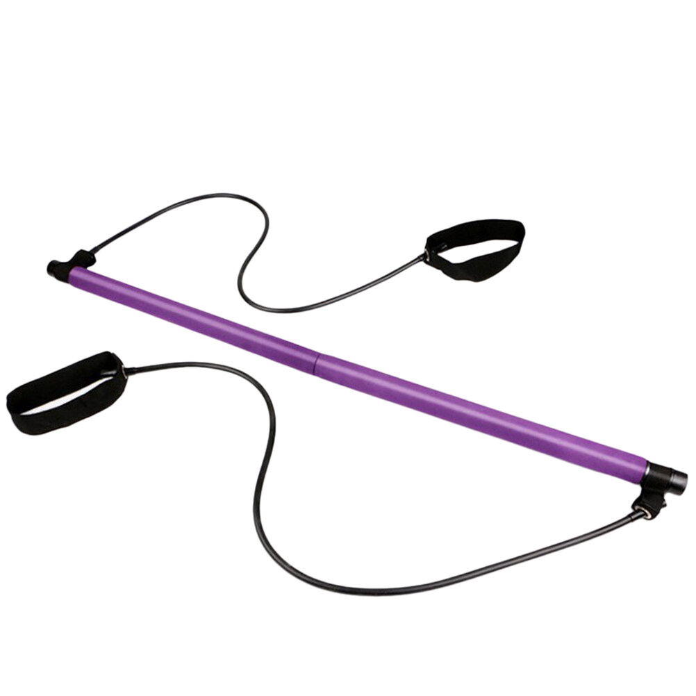 1 Pce Bâton de Pilates de Yoga Résistance Barre Tube de Musculation Gym Boucle Élastique Barre d'Exercice (Violet)