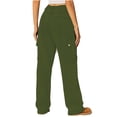 thumbnail image 2 of LOVZFMLL Women's Jeans, Fashion Women's Drawstring Pocket Button Mid Waist Tight Pants Army Green, 2XL, 2 of 6