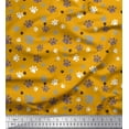 thumbnail image 1 of Soimoi Gold Rayon Fabric Paw Dog Decor Fabric Printed Yard 56 Inch Wide, 1 of 3