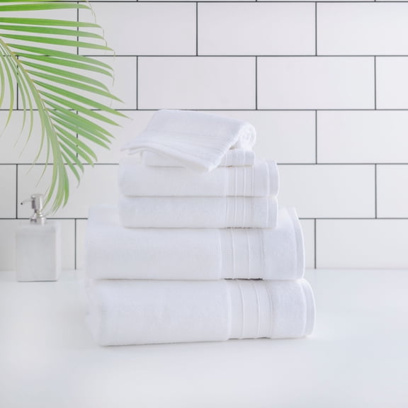Ensemble de 6 serviettes de bain unies hometrends, blanc