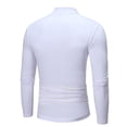 thumbnail image 3 of CEHVOM Chemise de Base Ajustée Extensible Unie à Col Mi-Haut à Manches Longues pour Homme Vente, 3 of 6
