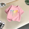 thumbnail image 5 of LUOGENLI T-Shirt pour Filles Enfant Filles Mignon Mode Imprimé Col Rond Manches Courtes Tee Été Décontracté Doux Ample T-Shirt Hauts Maxi Hauts avec Fente pour Filles 2-4 Ans, 5 of 5