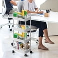 thumbnail image 2 of Penkiiy 4-Tier Rolling Storage Cart With Wheels- Plastic Multi-Room Organizer For Kitchen- Living Room-Office -Bathroom, 2 of 7
