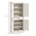 thumbnail image 3 of HOMCOM 71" Freestanding Kitchen Pantry with 4 Doors and 2 Large Cabinets, 3 of 10