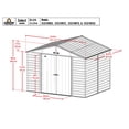 thumbnail image 3 of Arrow Select 10 x 8 x 8 ft Flute Grey Steel Storage Shed, 3 of 6