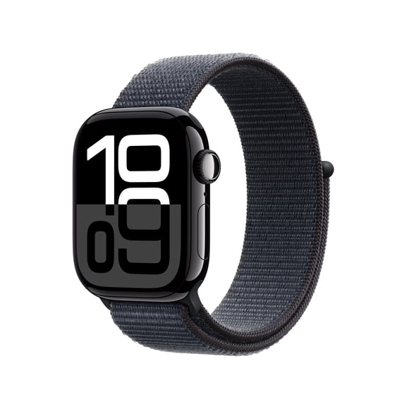 Apple Watch Series 10 GPS 46mm Jet Black Aluminum Case with Ink Sport Loop