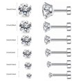 thumbnail image 2 of WIFKLSIIPG 316 Stainless Steel Four Inset Zircon Small Earrings Titanium Steel Ear Bone Jewelry, 2 of 7