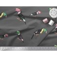 thumbnail image 2 of Soimoi Gray Poly Georgette Fabric Toucan Bird Print Fabric by Yard 52 Inch Wide, 2 of 3