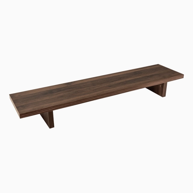 Desky support d'Écran - Jarrah Legno Stratifié avec un design Élégant à Grain de Bois Rectangulaire. Fabriqué en Mélamine, Bois Franc, Bois Tendre et Bois d'Hévéa, Cet Rehausseur d'Écran Rehausse les Écrans pour un Soutien Ergonomique, Réduisant la Tension au Cou. Il Sert Aussi d'Organisateur de Bureau avec un Espace de Rangement en Dessous pour Accessoires Ou Livres, Minimisant le Désordre. Certifié FSC pour une production Durable.