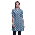 thumbnail image 1 of Bimba Kurtis Courtes pour Femmes Imprimées à Col Mandarin Robe à Manches Retroussables, 1 of 6