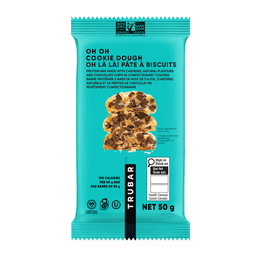 Oh Oh Cookie Dough, 12g Protein, 12g Fibre, Gluten Free, Plant Based, No Dairy or Soy, 190 Calories, 50g Bar