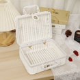 thumbnail image 1 of Woven Woven Picnic Box Plastic Rattan Odorless Retro Woven Storage Box with Ring Shaped Handle for Outdoor, 1 of 6