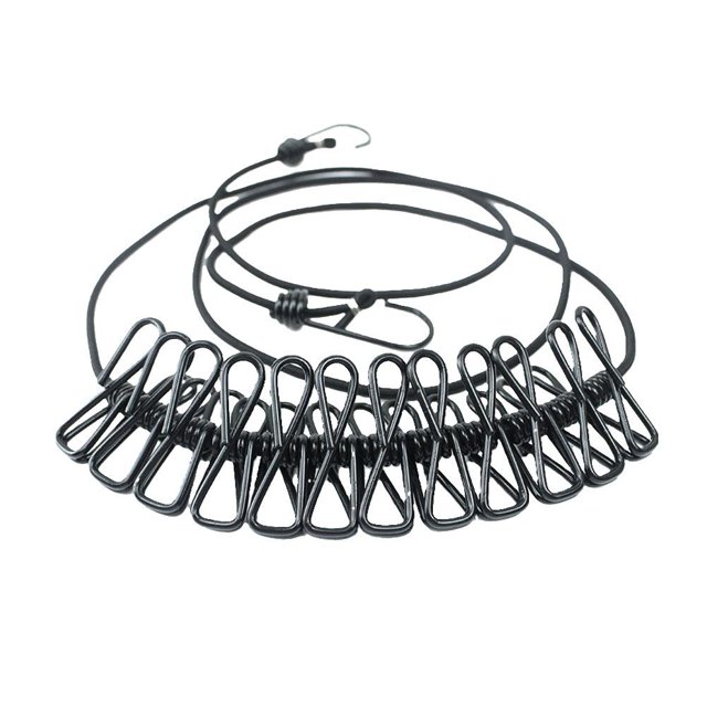 1.8m clothesline with clip, retractable windproof clothesline NEW O3Y2