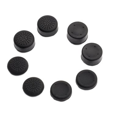 8pcs Gamepad Enhanced Height Silicone Thumbstick Thumb Stick Covers Case Joystick Grip Gamepad Accessory (Black)