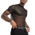 thumbnail image 1 of T-Shirt à Manches Courtes en Maille Aguichant pour Homme - Coupe Ajustée, Col Rond, Polyester, Été Fête/décontracté, Parfait pour Boîte de Nuit/plage, 1 of 4