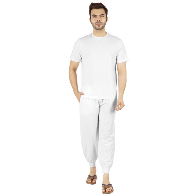 Inkmeso Ensemble de Pyjama Uni pour Hommes, Manches Courtes, Vêtement de Nuit à Col Rond, Ensemble de Pj