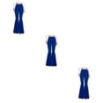 thumbnail image 4 of Guardoinrt Versatile Women Bell Bottom Pants With Stretchy Fit Multiple Sizes Available High Waist Bell Bottom navy blue L 3Set, 4 of 6