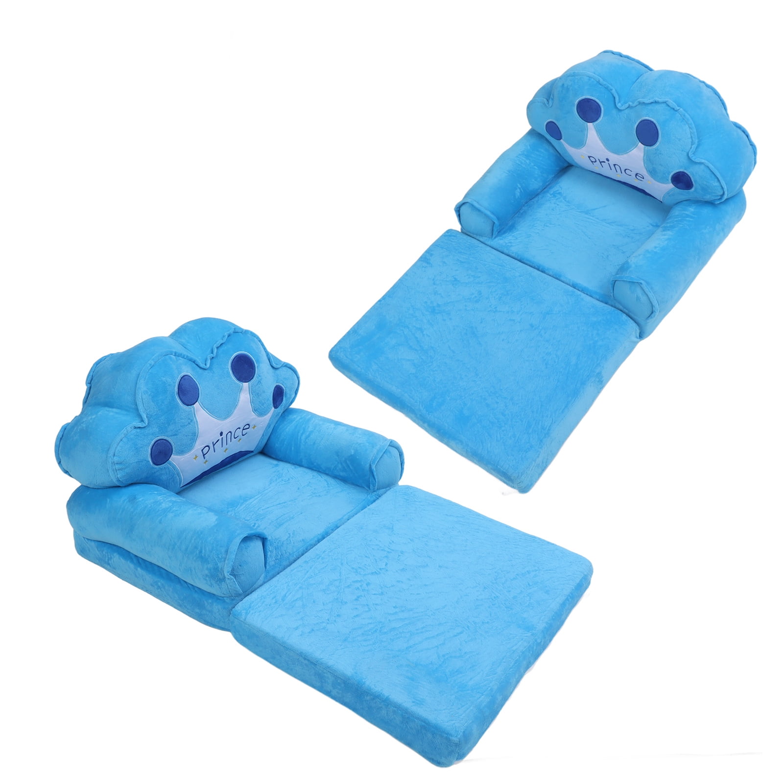 Kids Toddler Sofa, Girls Princess Toddler Sofa Foldable Baby Chair Crown Pattern Kids Couch Comfortable Cute Sofa Bed for Reading, Playing or Sleeping