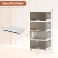 thumbnail image 3 of Costway Bacs de Rangement Empilables à 4 Cubes avec Roues Amovibles 18 Gal Grand Organisateur, 3 of 10