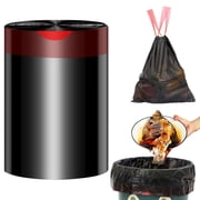 45*50 Garbage Bags, 75 Bags, Garbage Bag Thickened and Non Dirty Automatic Hand Closing Garbage Bag Portable Plastic Bag Household Kitchen Garbage