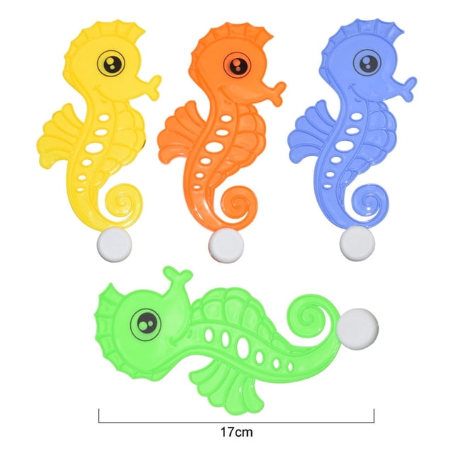 B Diving Underwater Pool Sink Training Toy 4 Seahorses Set For Kids Swimming Activity Size 1.6In