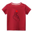 thumbnail image 2 of LSLJS T-Shirt à Manches Courtes à Col Rond pour Filles T-Shirts en Coton de Sport pour Enfants Mode Mignon T-Shirt Imprimé de la Saint-Valentin Haut à Manches Courtes Cadeaux pour Enfants, 2 of 4