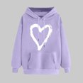 thumbnail image 2 of Plebaso Sweat à Capuche pour Femmes Mignon Cœur Manches Longues Décontracté avec Poches, 2 of 5