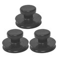 thumbnail image 1 of 3 Pcs Poignée à Ventouse pour Bol Chantant Caoutchouc Rond Noir Fixation Stable, 1 of 8