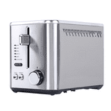 Toastmaster 2-Slice Toaster, Stainless Steel with Lever and Dial Controls, Extra Wide Slots, 900W – OPEN BOX – Tested & Guaranteed