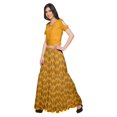 thumbnail image 2 of Moomaya Printed Rayon Cold Shoulder Crop Top And Skirt Ethnic Set For Women, 2 of 6